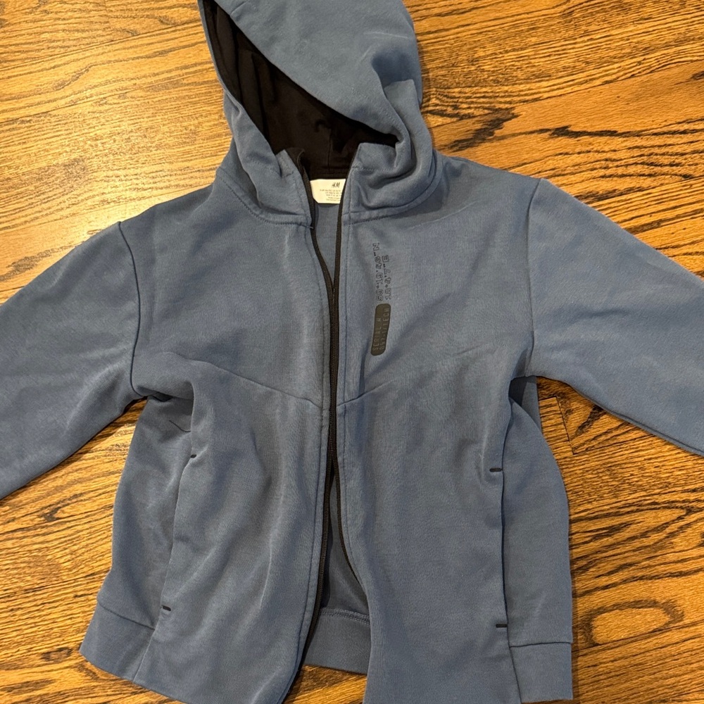 Blue Hooded Zip-Up Jacket